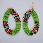 Green And Multicoloured Maasai Earring