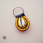 Beaded keychain Red and Yellow