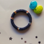 Glossy black Masaai Beaded bangle