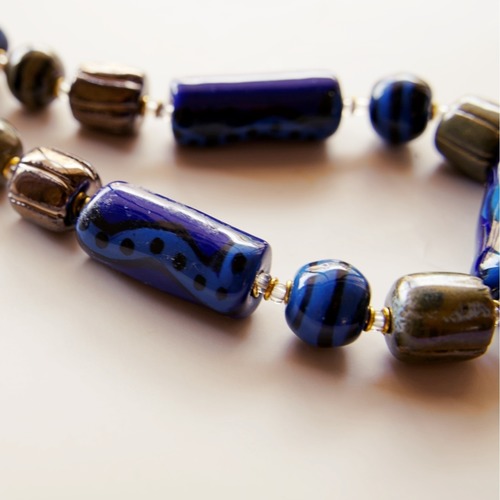 Kazuri Necklace Blue colour