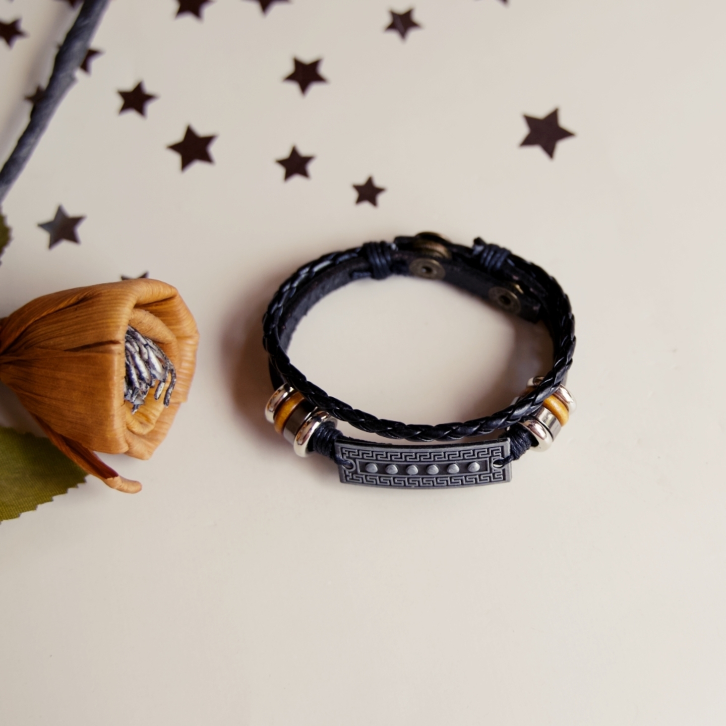 African EthnicTribal Masai Bead Leather Bracelet