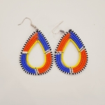 Elegant Blue and Orange  Colour Beaded Earring