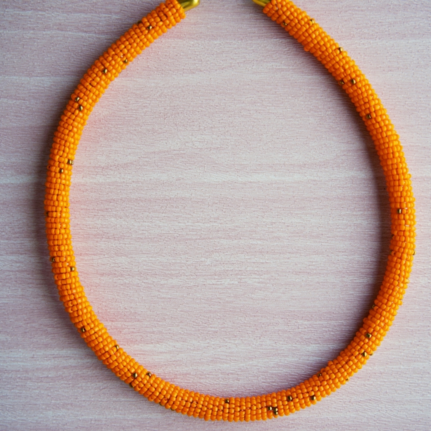 Orange Beaded Maasai Authentic Bracelet