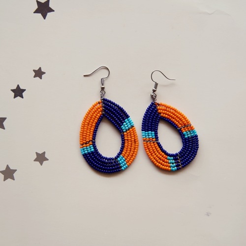 Orange and Blue Earring