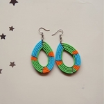 Elegant green and blue Colour Beaded Earring