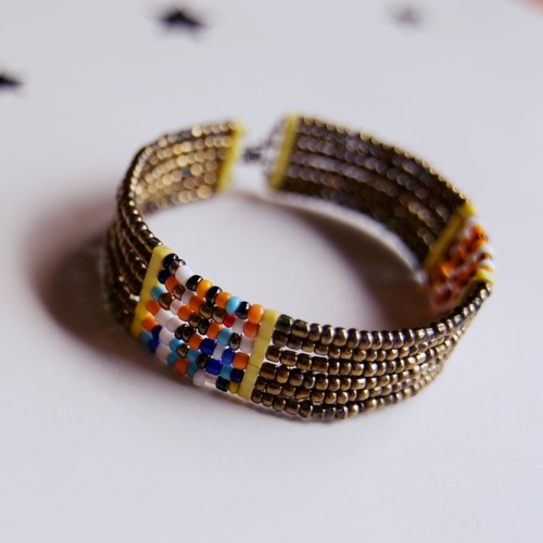Golden Maasai Beaded  Bracelet