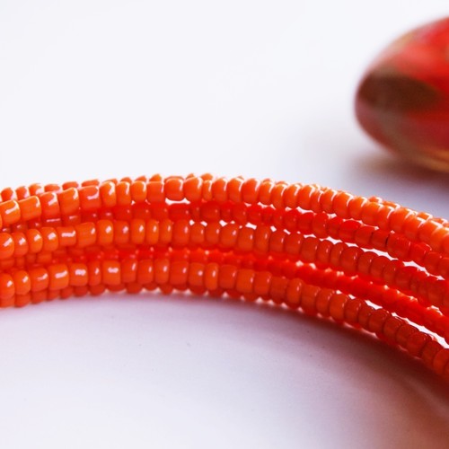 Orange Spiral Maasai Bangle