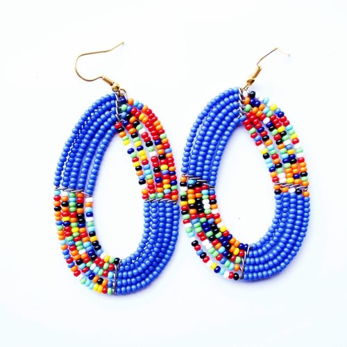 Elegant blue Colour Beaded Earring