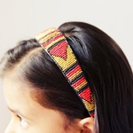 Golden Red and black Maasai beaded head band