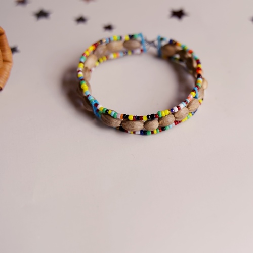 african beaded seeded bangle