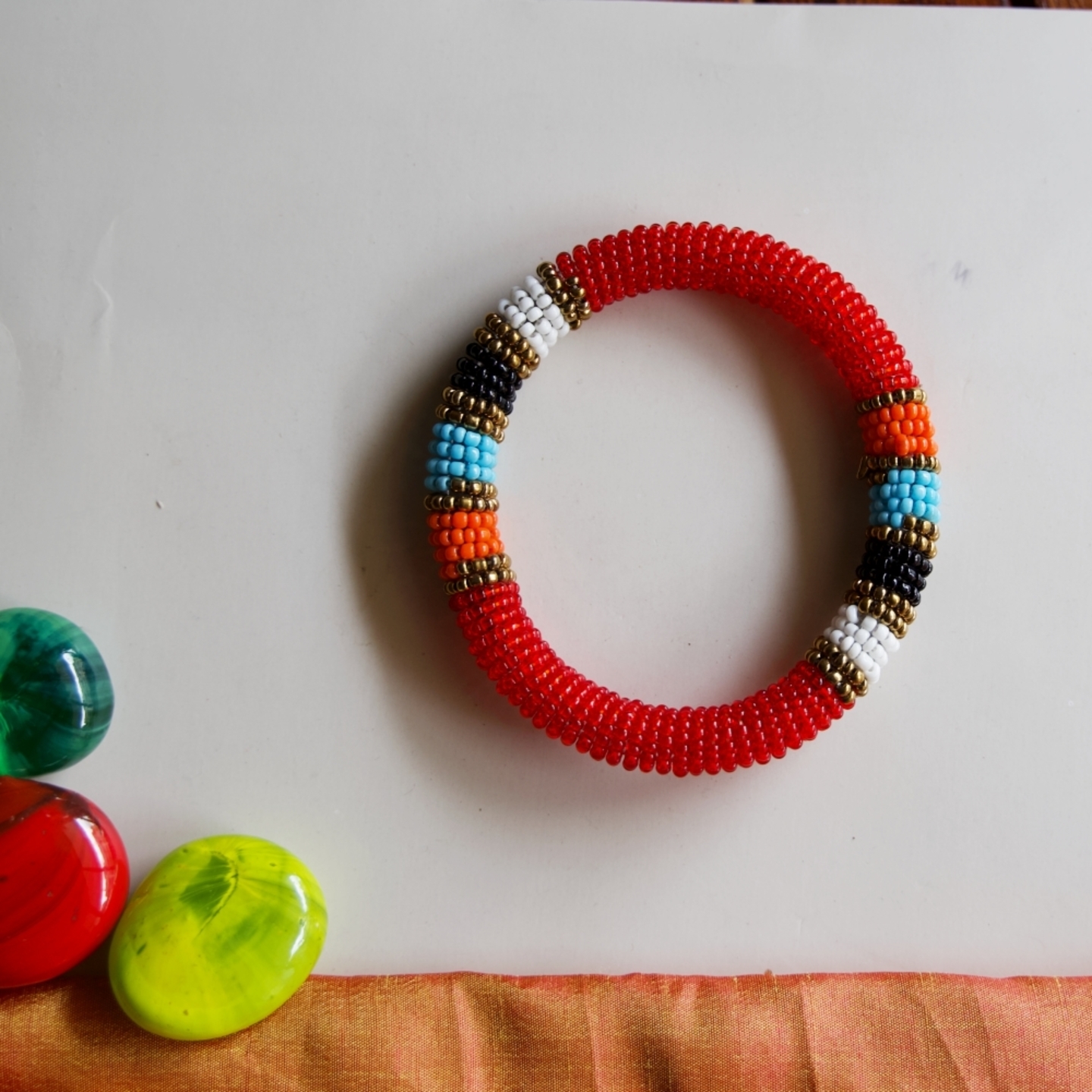 Red and Multicolour Colour Bangle 