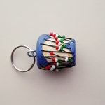 Maasai Beaded Drum Shape Keychain