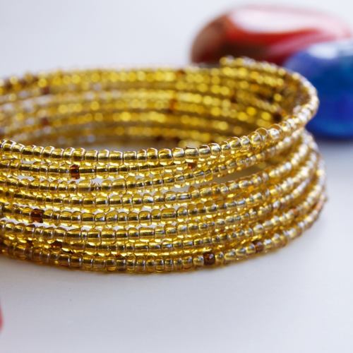 Shiny spiral coil African inspired bracelets