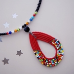Maasai Beaded red Colour Pendant necklace