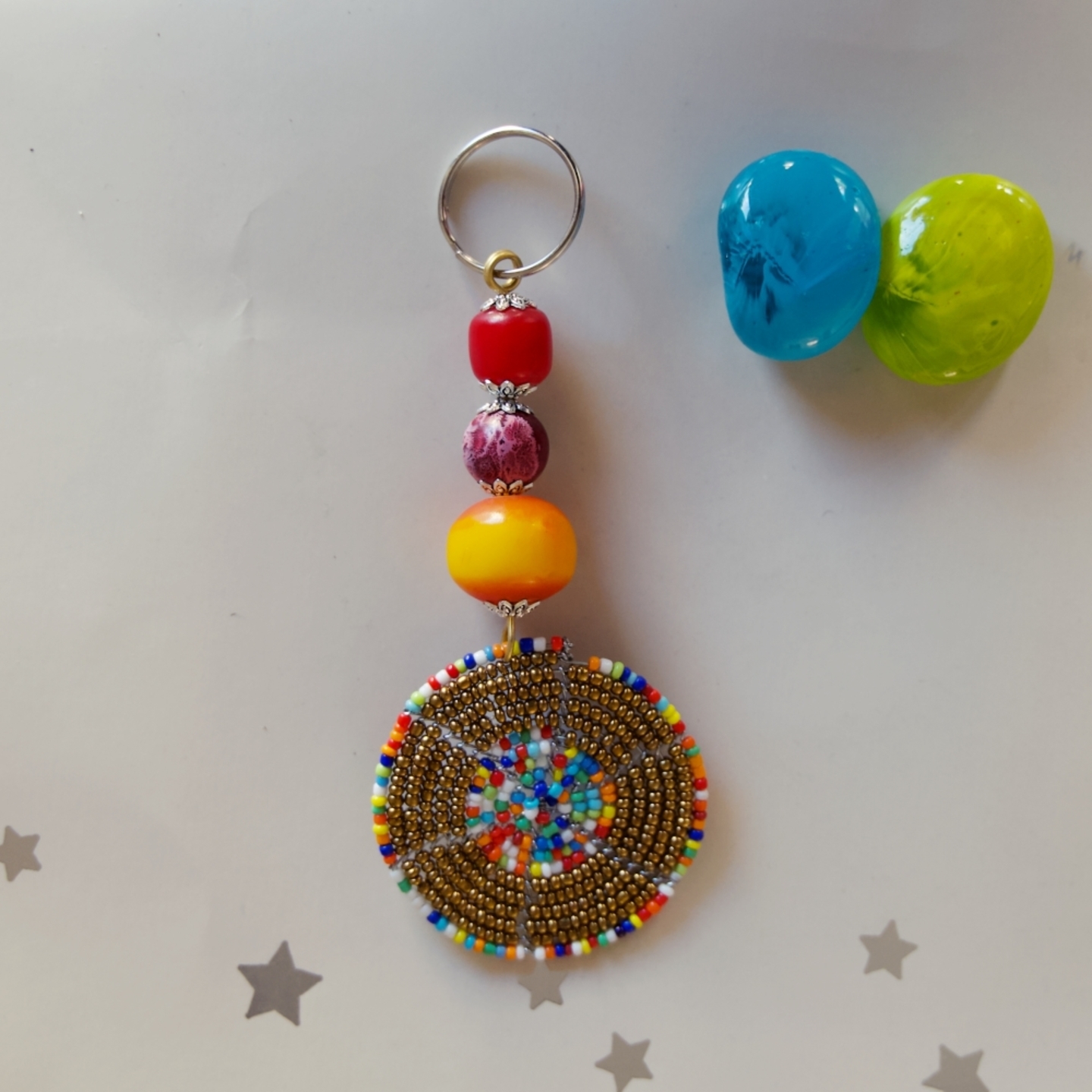 Golden Masaai beaded Keychain