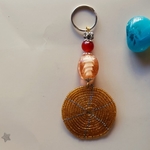 Light brown Maasai beaded Keychain