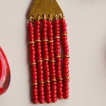 Elegant Red and Golden Colour Maasai Earring