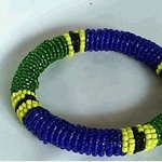 Blue and Green Beaded Bangle