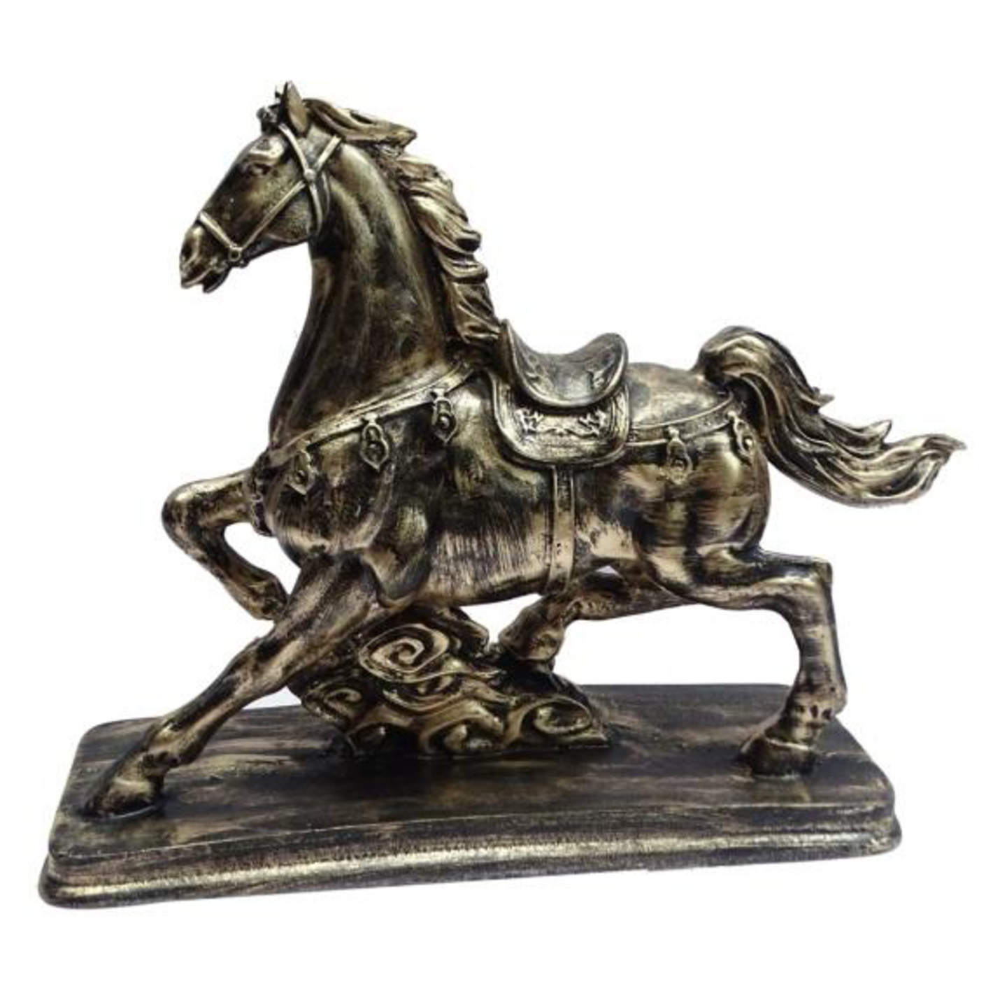 Deesha Planters and Decors Golden Horse (10.5X3.5X10")
