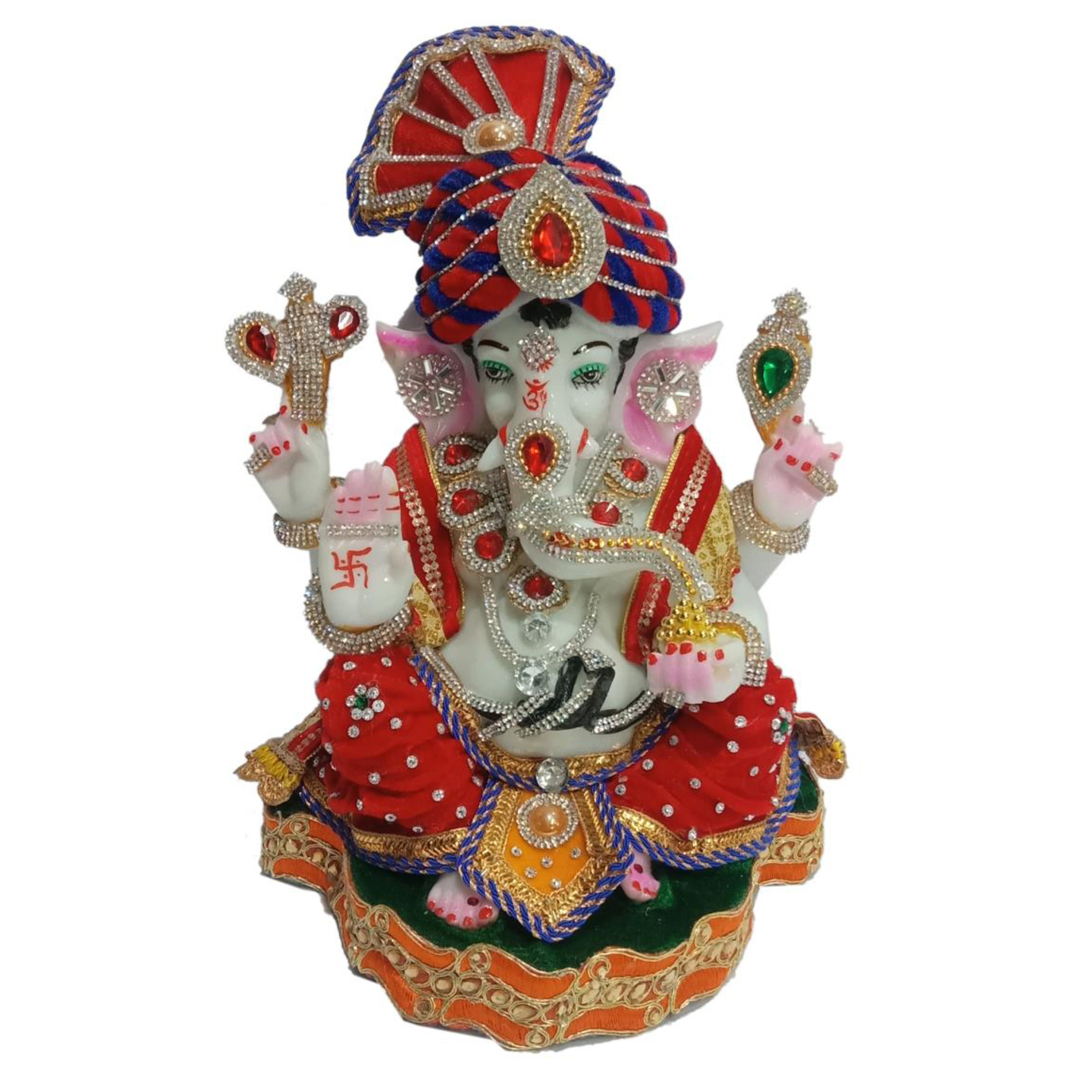 Deesha Planters and Decors Pagdi Ganesh Ji 01 8.75X6.25X12 inch