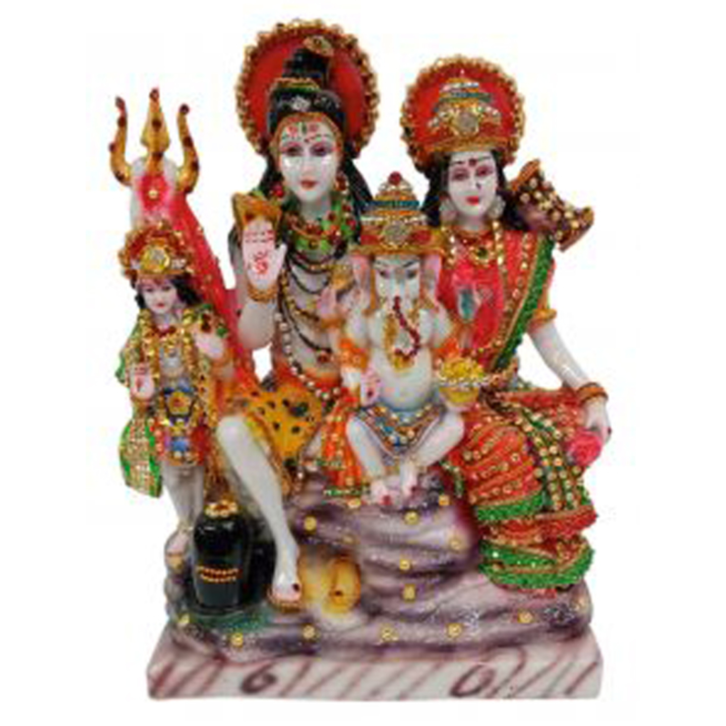 Deesha Planters and Decors Beautiful Decorated Shiv Family Statue (23X13X32 cm)