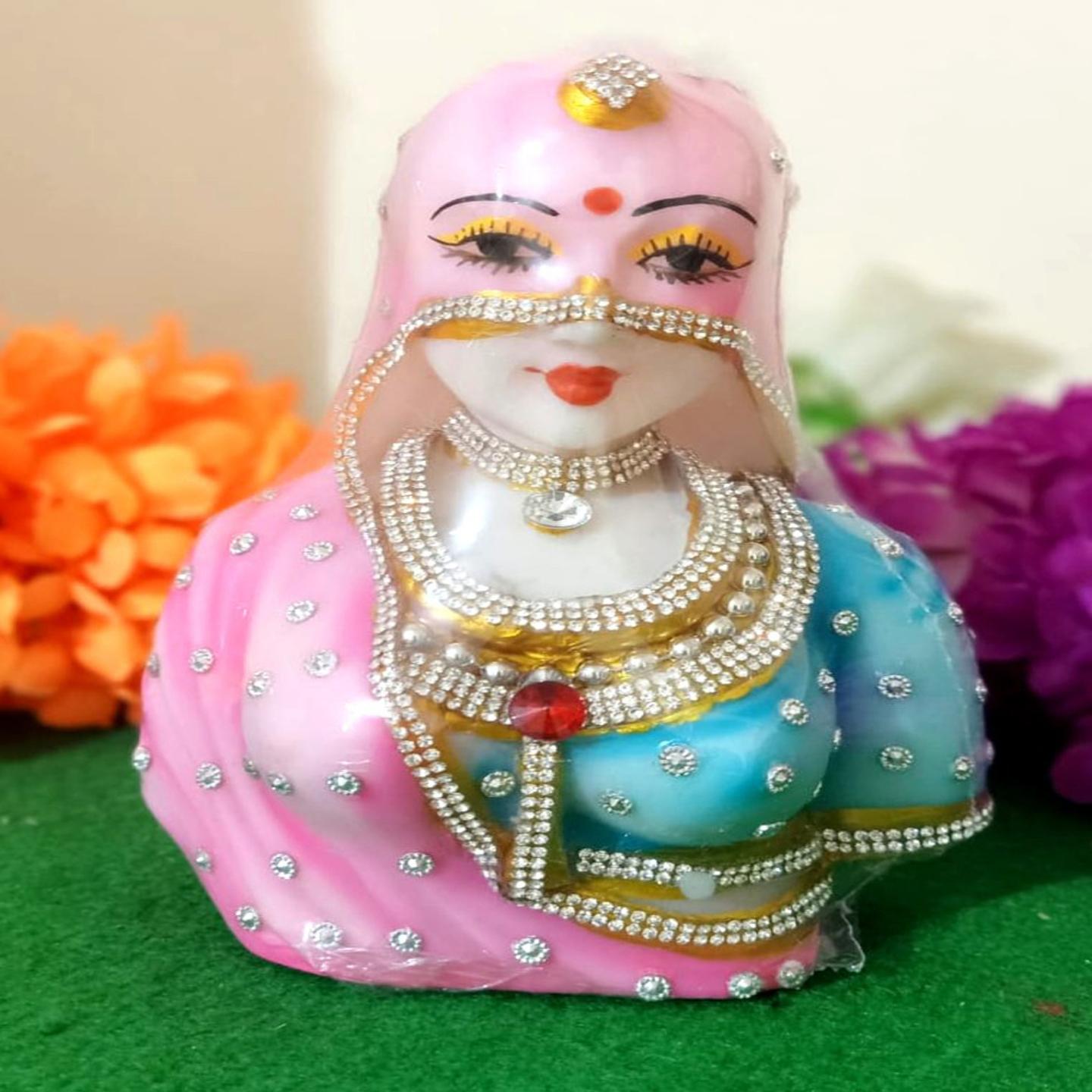 Deesha Planters and Decors Beautiful Rajasthani Bride Statue-1 (13X7X17 cm)