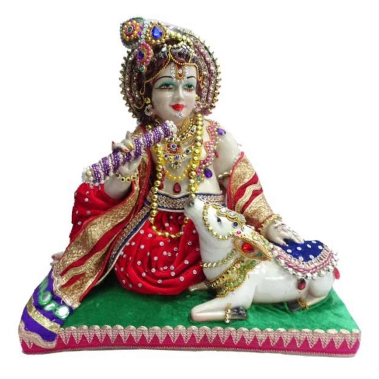 Deesha Planters and Decors Krishna Idol With Cow (15X8X14.5")