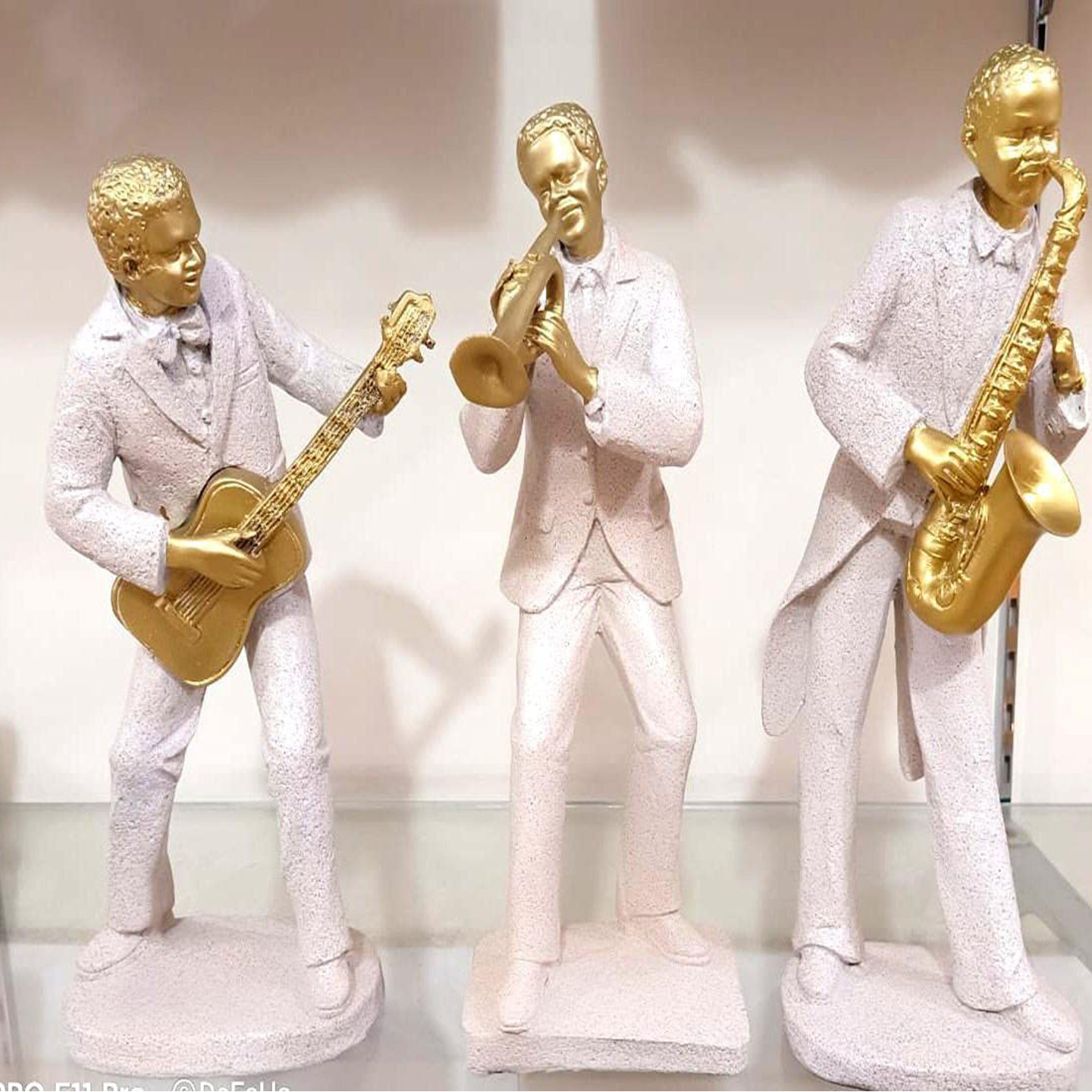 Deesha Planters and Decors Antique Nigro Musical Band Set Showpiece 10X9X30, 11X11X29, 13X7X28 CMS