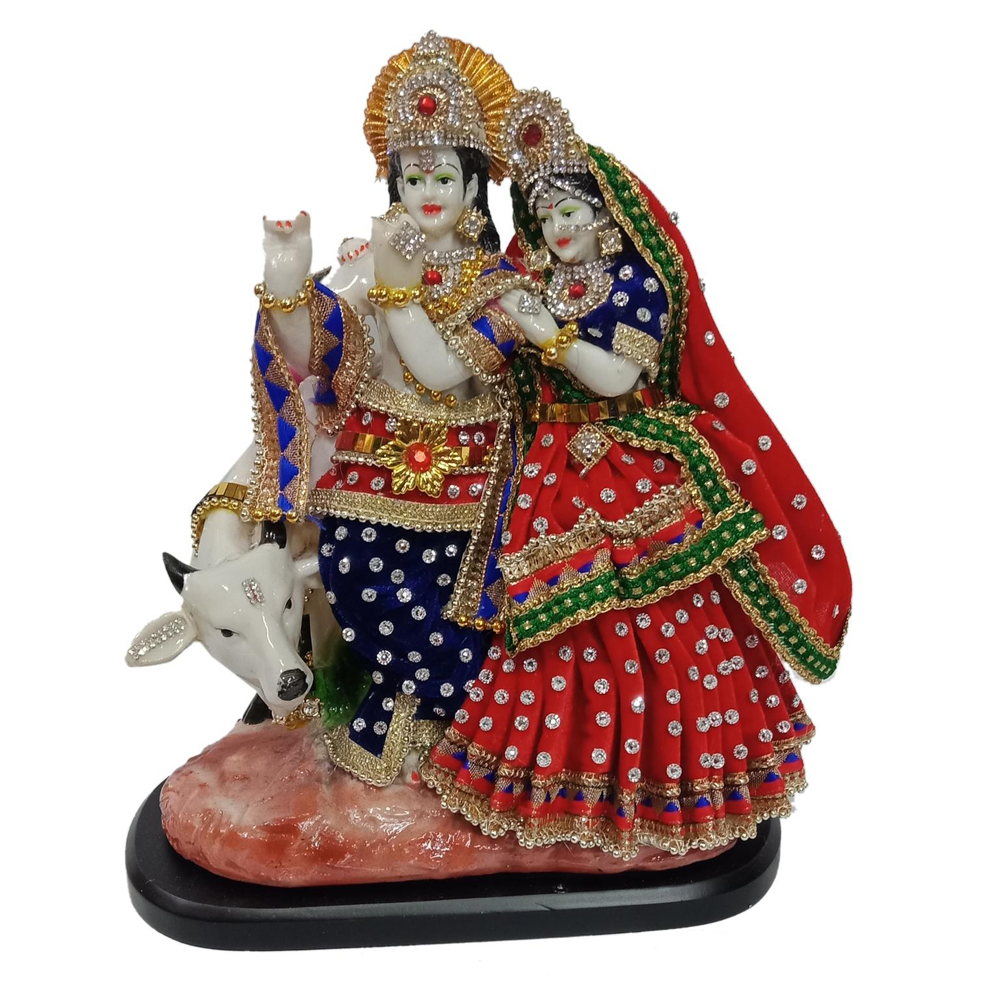 Deesha Planters and Decors Radha Krishna with Cow (10X5.25X11.5 inch)
