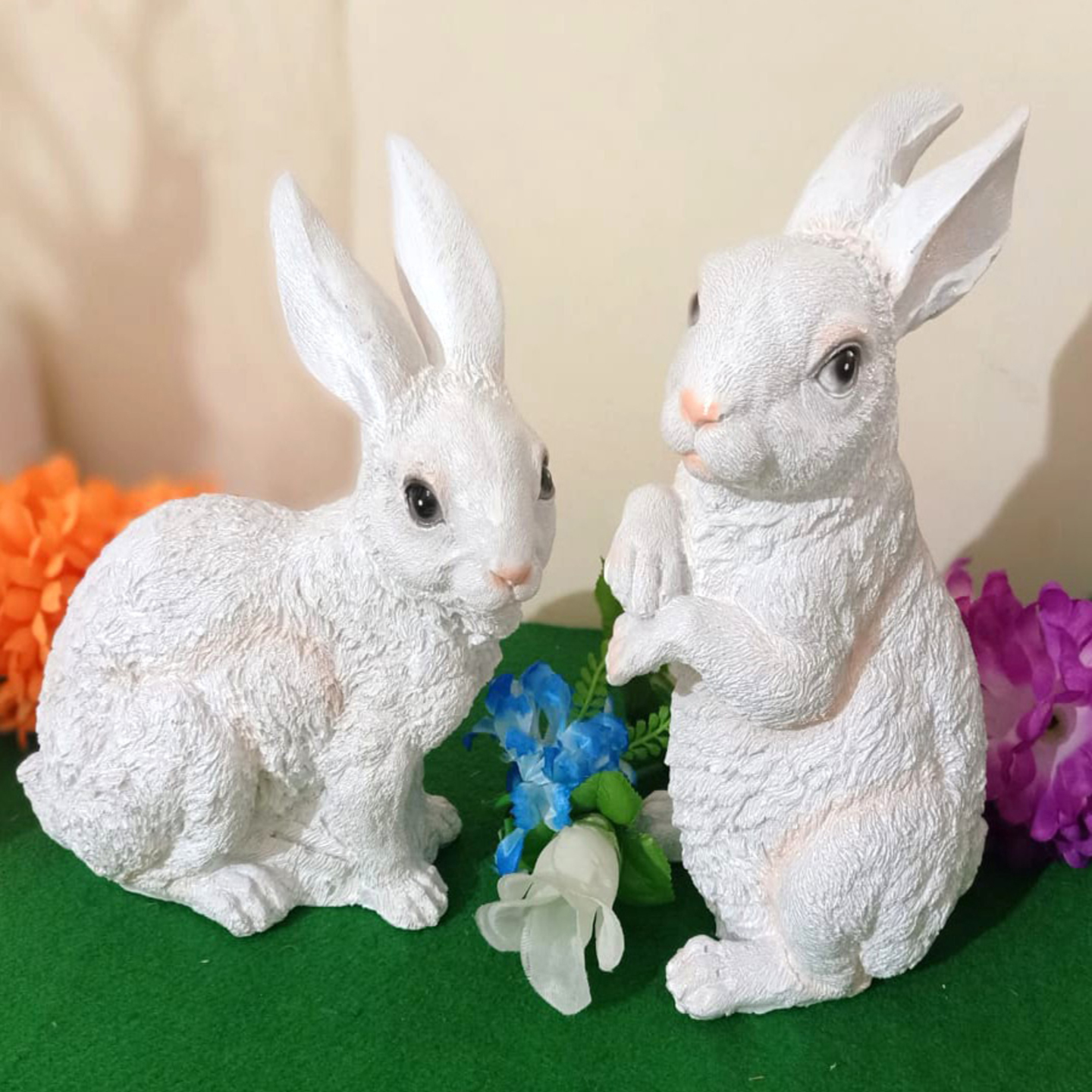 Deesha Planters and Decors  Beautiful Cute Rabbit Couple Statue Showpiece 47X15X31 cm