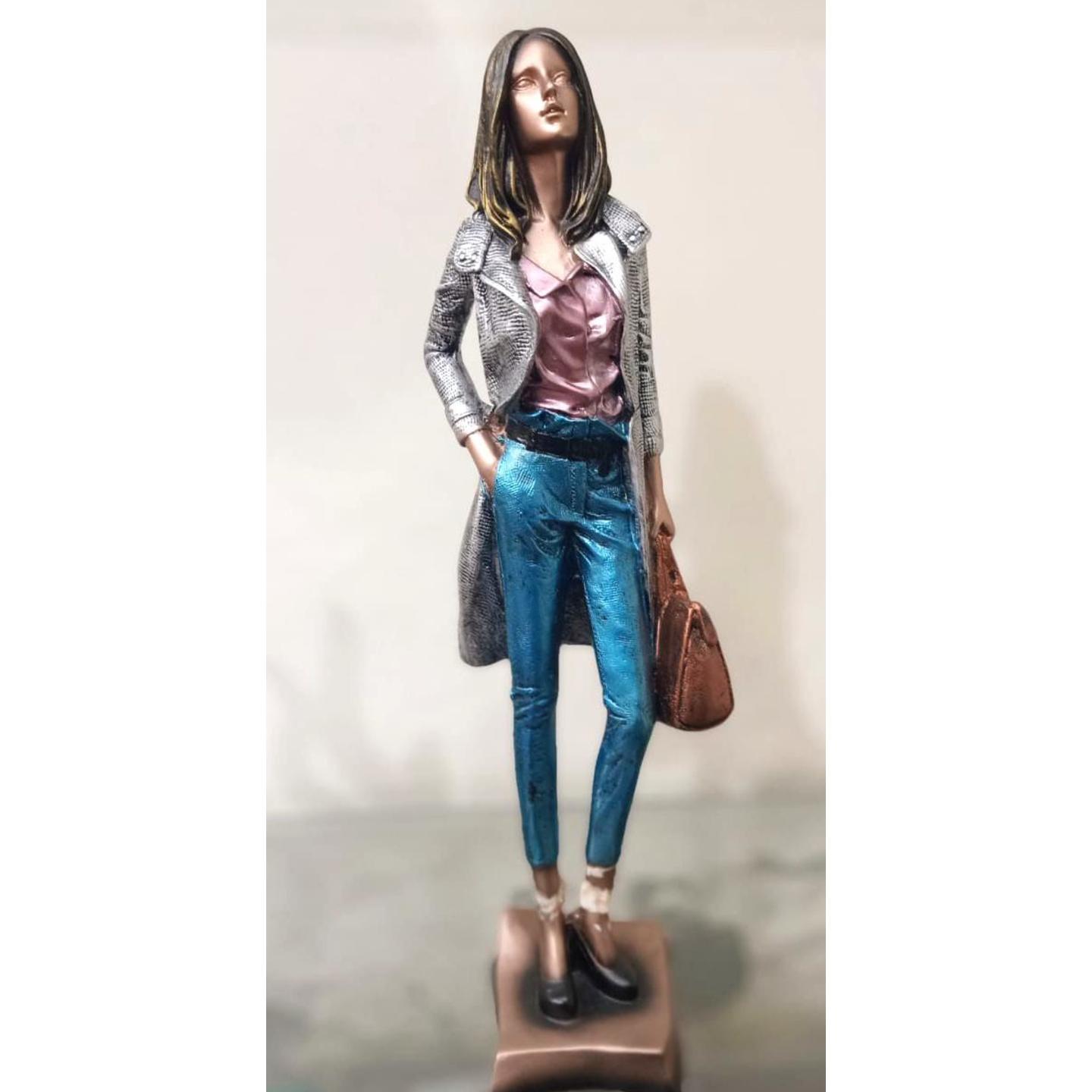 Deesha Planters and Decors Classy Modern Art Girl Statue-2 (13X9X40 cm)