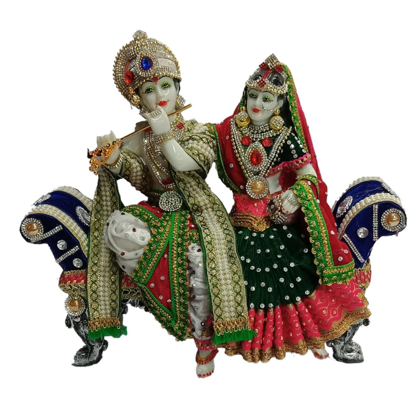 Deesha Planters and Decors Sofa Radha Krishna Ji 15.75X6X13.5 inch