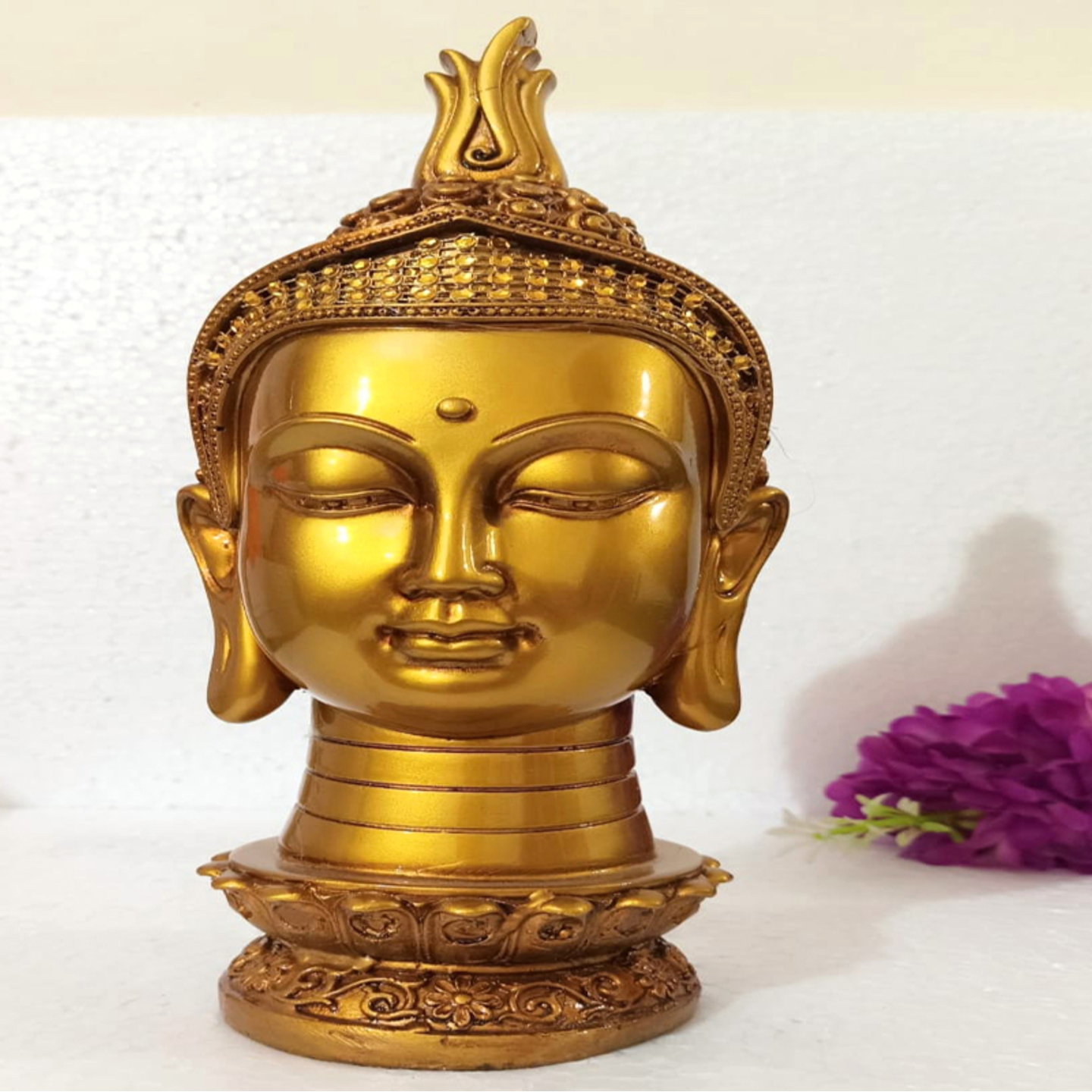 Deesha Planters and Decors Golden Calm Buddha Statue Showpiece 16X12X33 cm