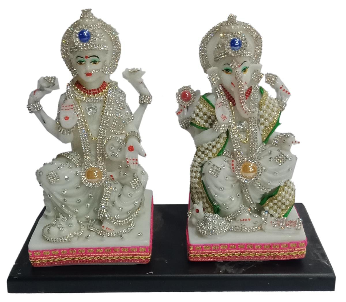 Deesha Planters and Decors White Laxmi Ganesh JI 10X5X7 inch