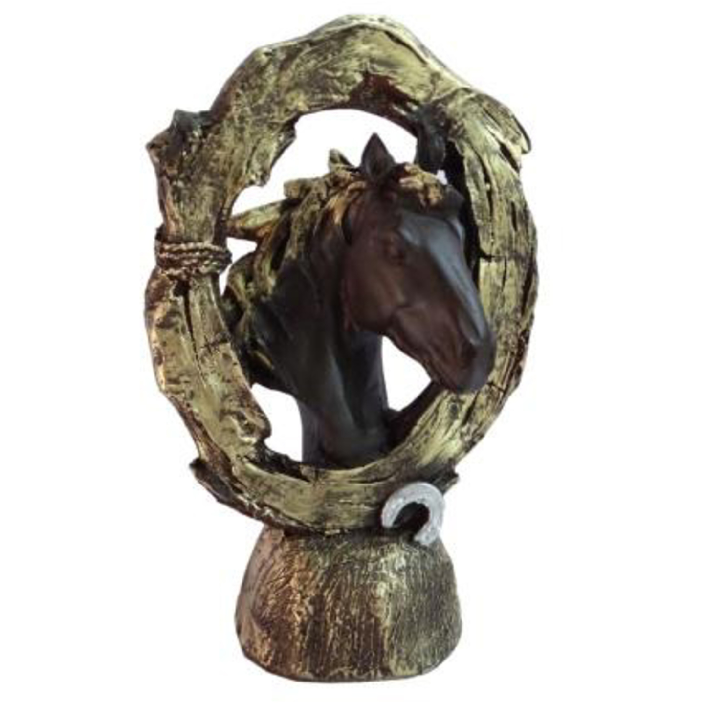 Deesha Planters and Decors Round Frame Horse Statue