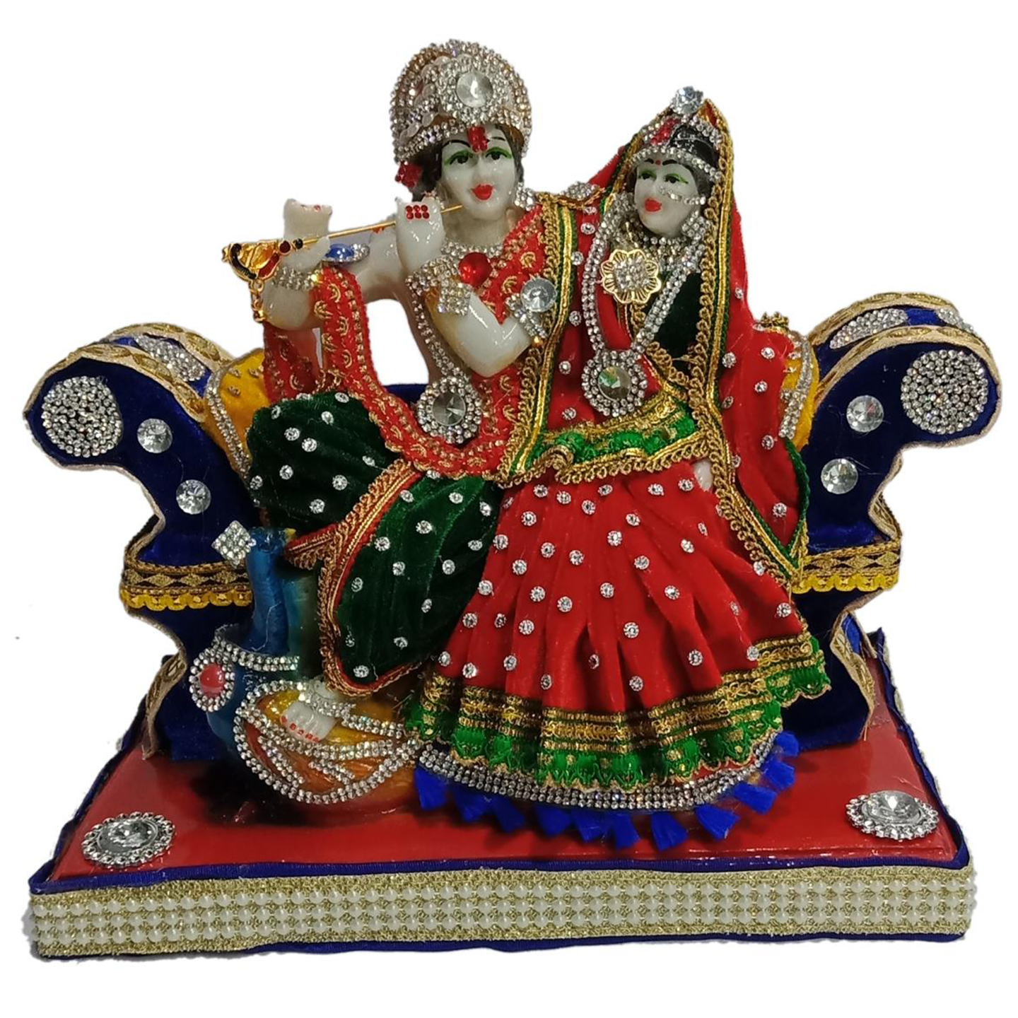 Deesha Planters and Decors Sofa Radha Krishna Ji 10X5.5X8.75 inch
