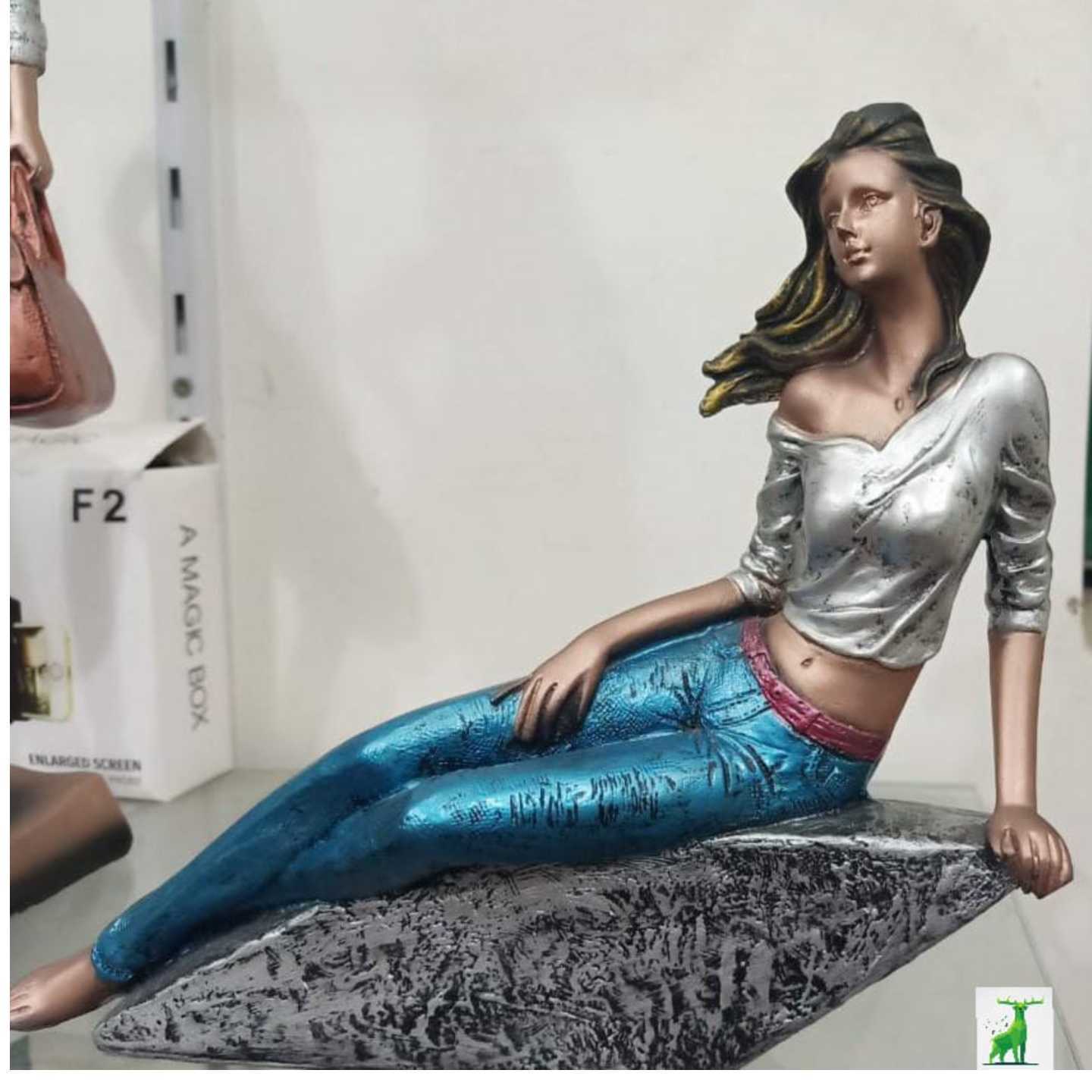 Deesha Planters and Decors Classy Modern Art Girl Statue-1 (26X5X21 cm)