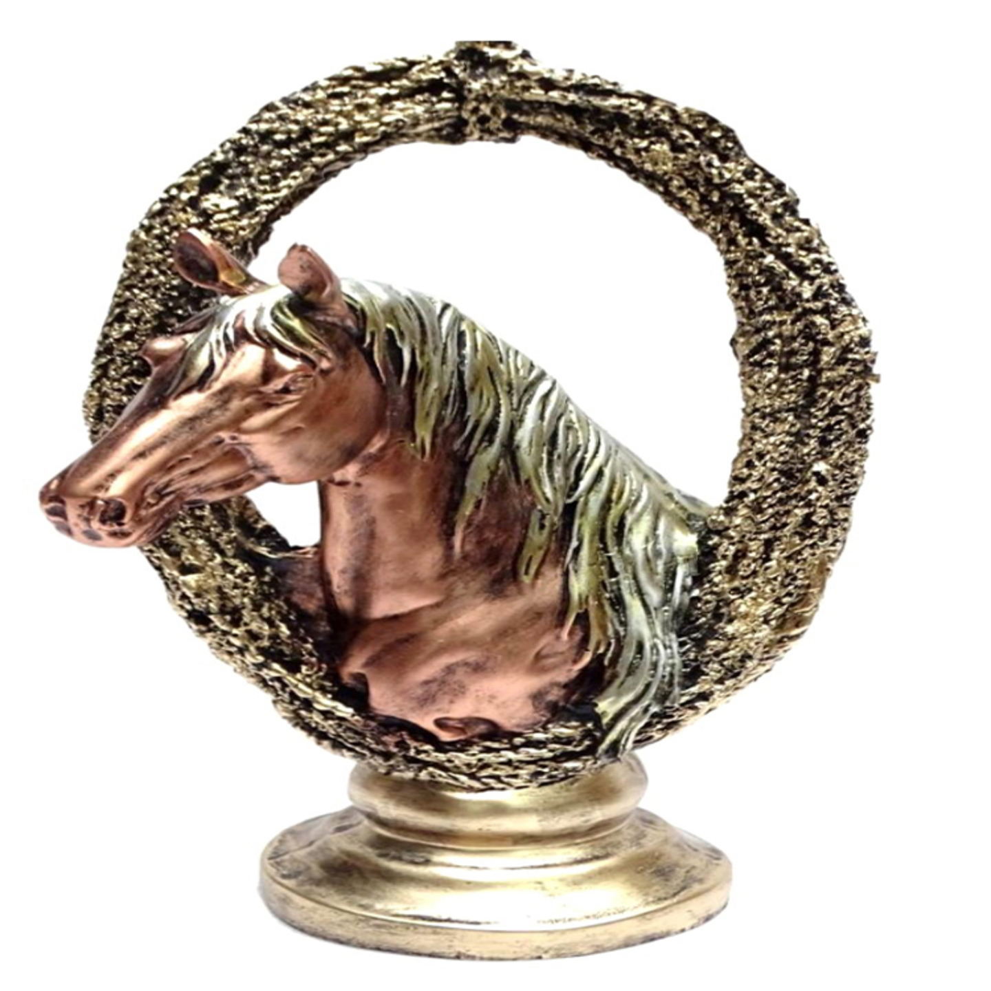 Deesha Planters and Decors Ring Horse Statue Showpiece 20X13X40 CMS