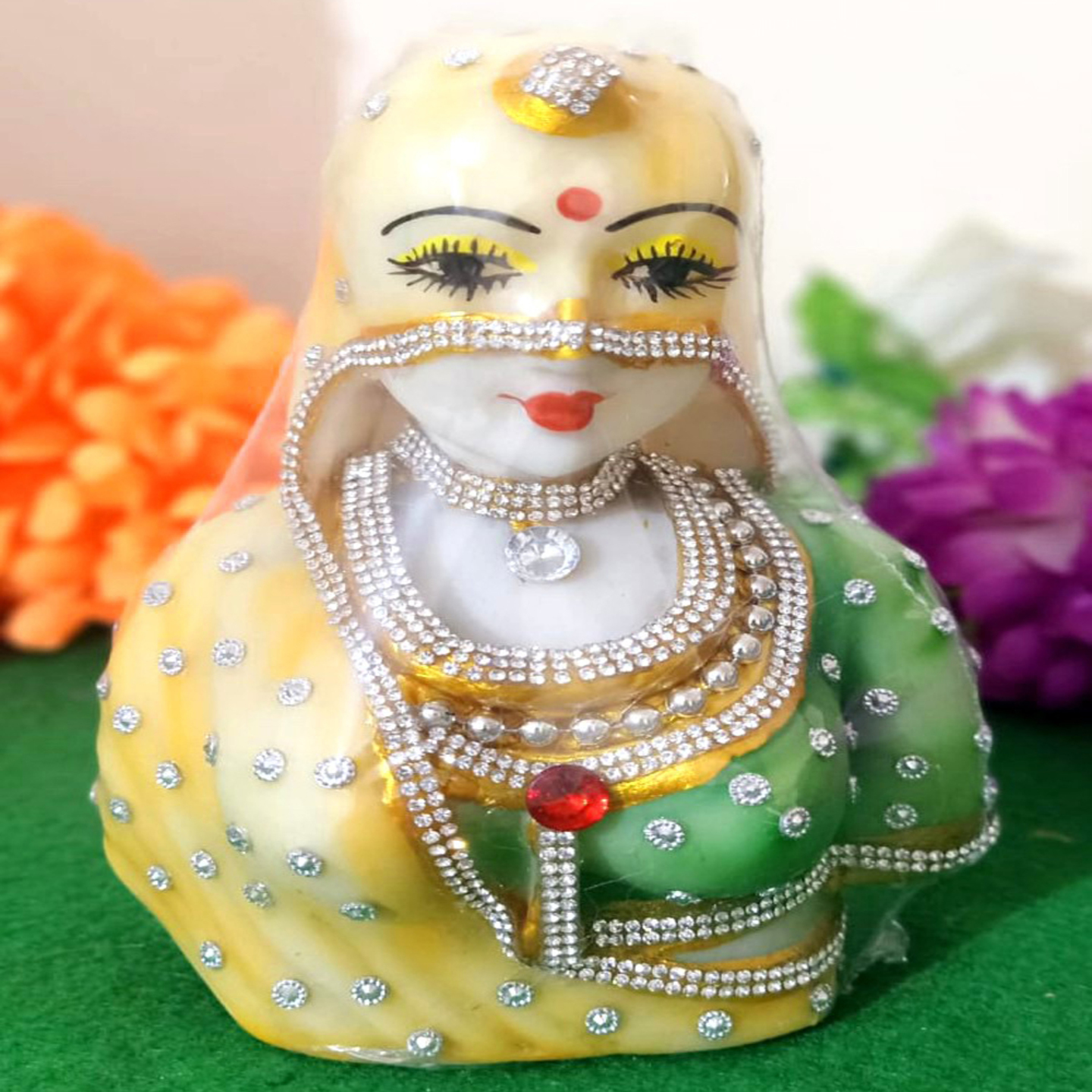 Deesha Planters and Decors Beautiful Rajasthani Bride Statue Showpiece-2 (13X7X17 cm)