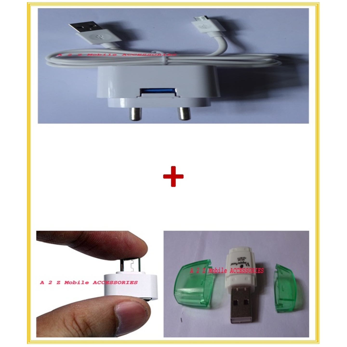 VJT 3.4A Single USB Fast Charger, Vingajoy GRC-646 Card Reader, UBON GTG 196 A OTG USB Adapter