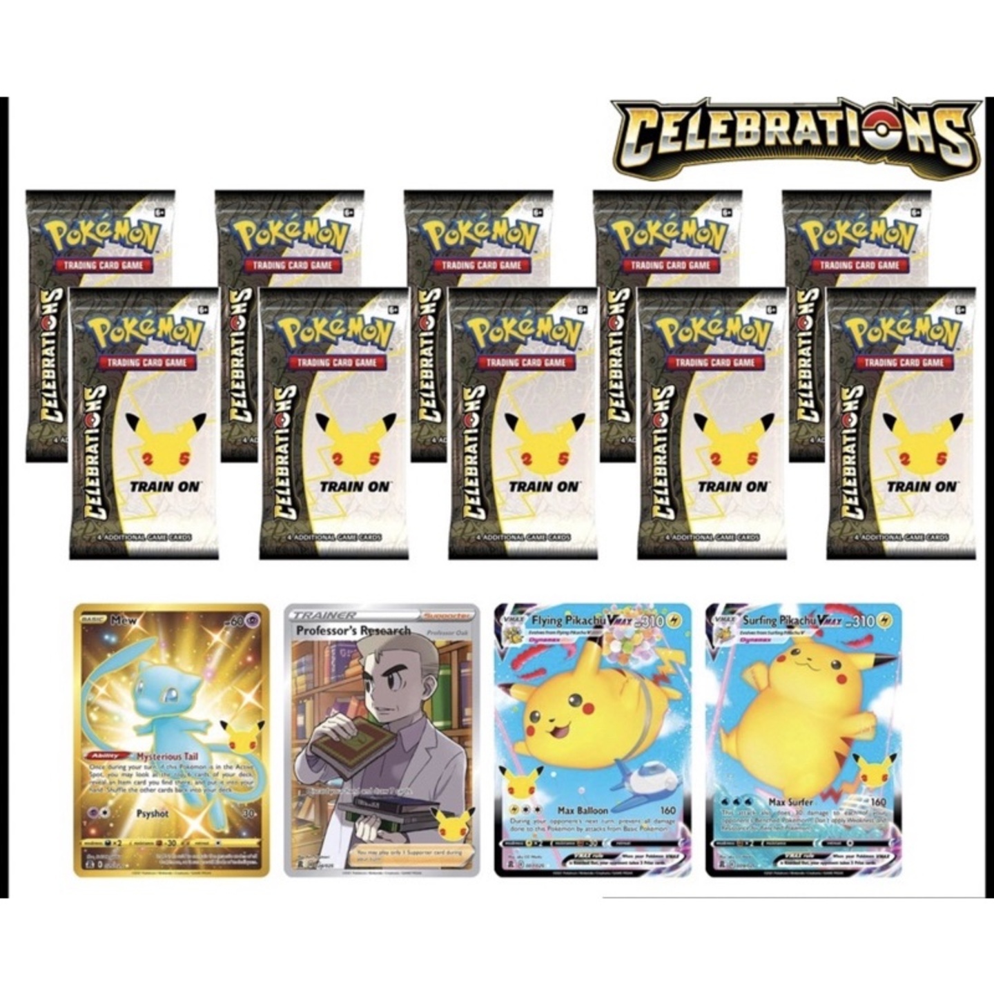 Pokemon TCG 25th Anniversary Celebrations Booster Pack (Bundle 10 Packs)