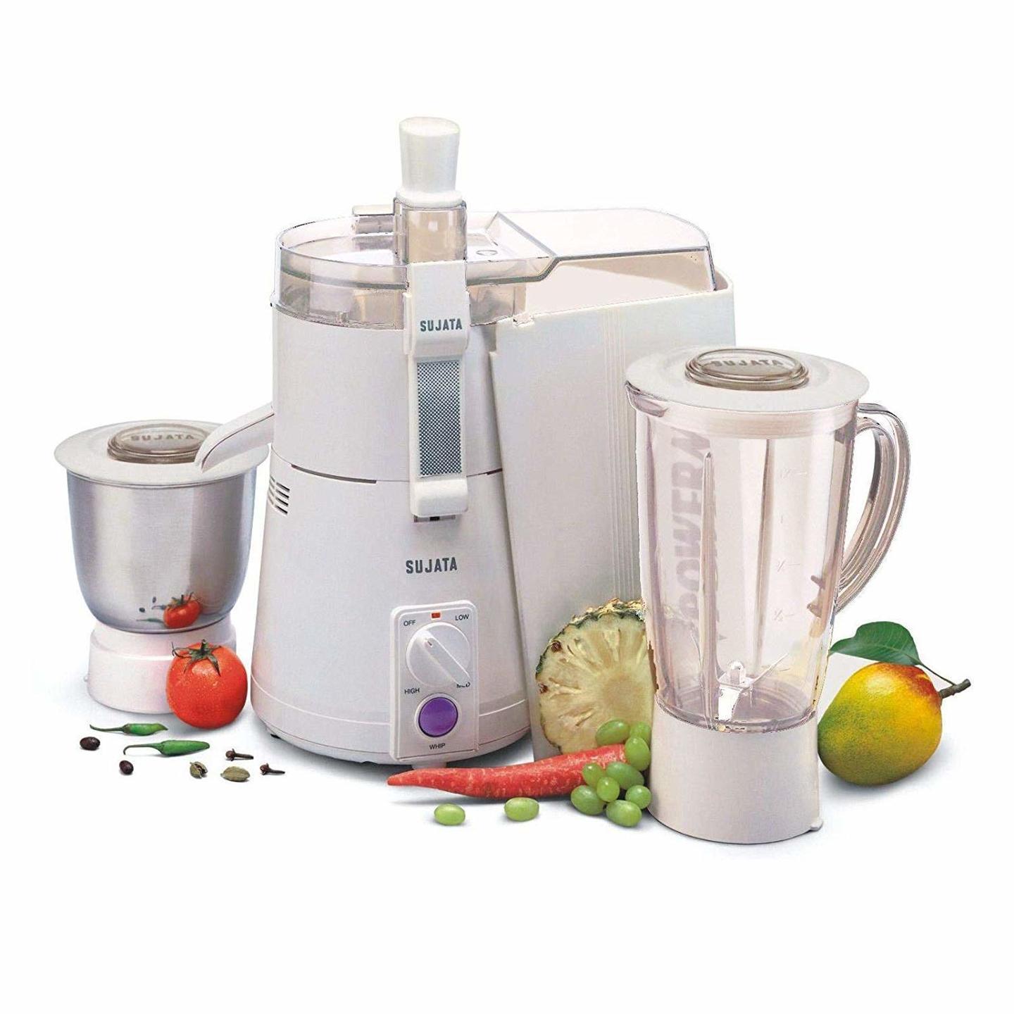 SUJATA Powermatic Plus, Juicer Mixer Grinder, 900 Watts, 2 Jars