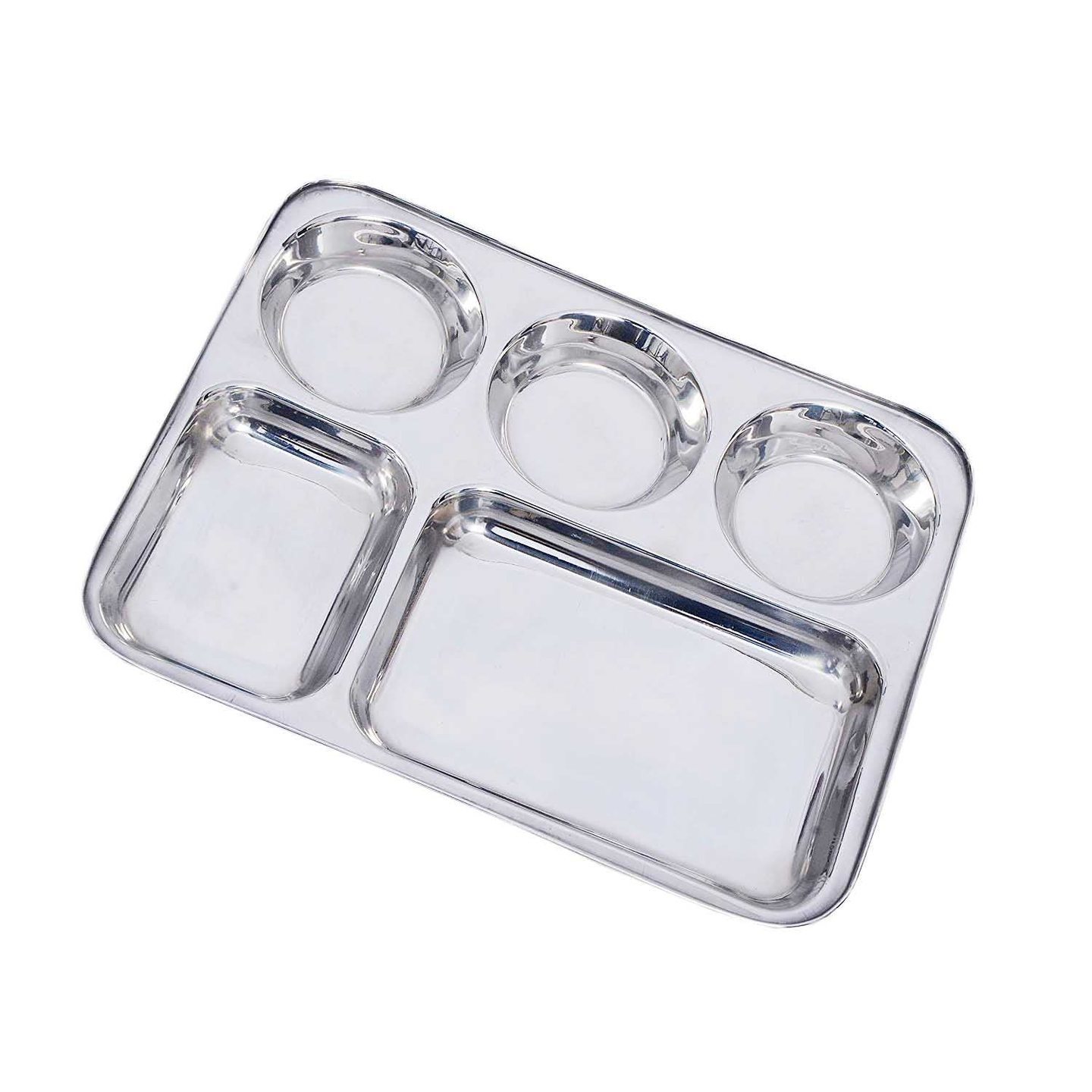 5 in1 Compartment Divided Plate - Bhojan Thali Steel