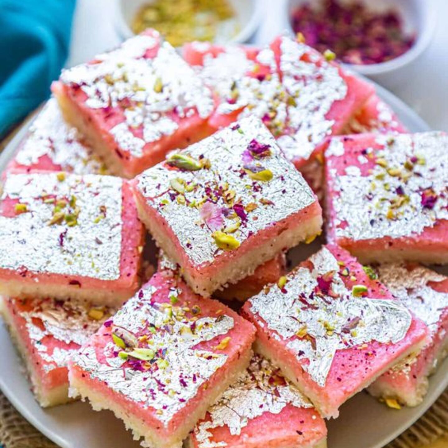 Rose Coconut Burfi