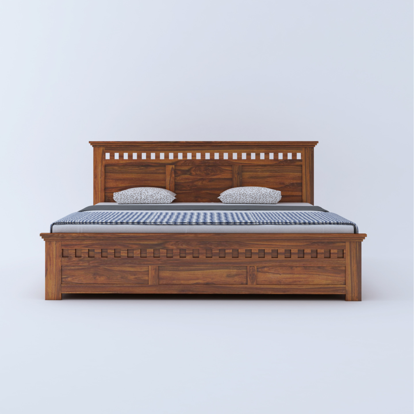 Gunnu Furniture Armenia Solid Sheesham Wood Full Box Storage Bed for Bedroom & Living Room