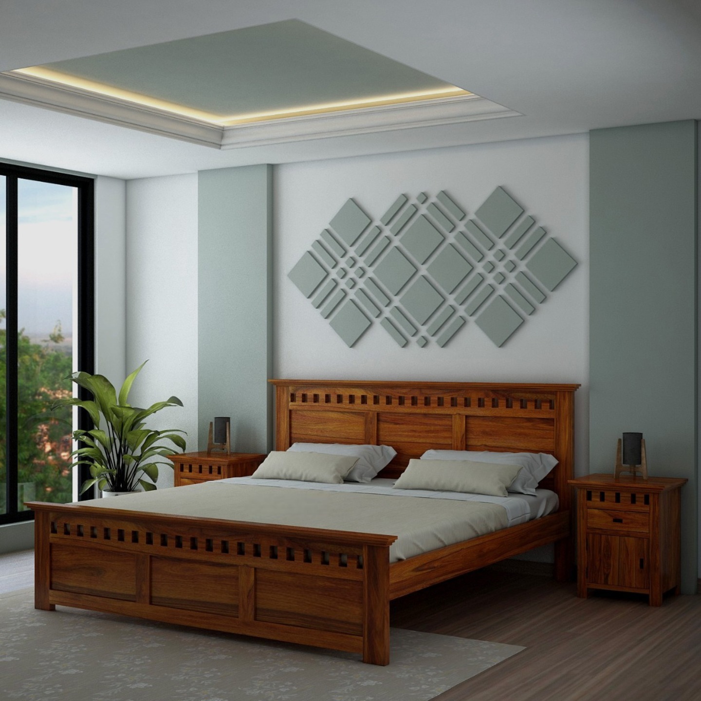 Armania Solid Sheesham Wood Bed Without Storage