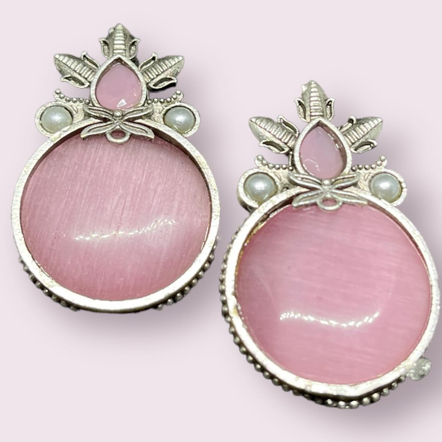 SS Cherry Blossom Circlet Brass Earrings