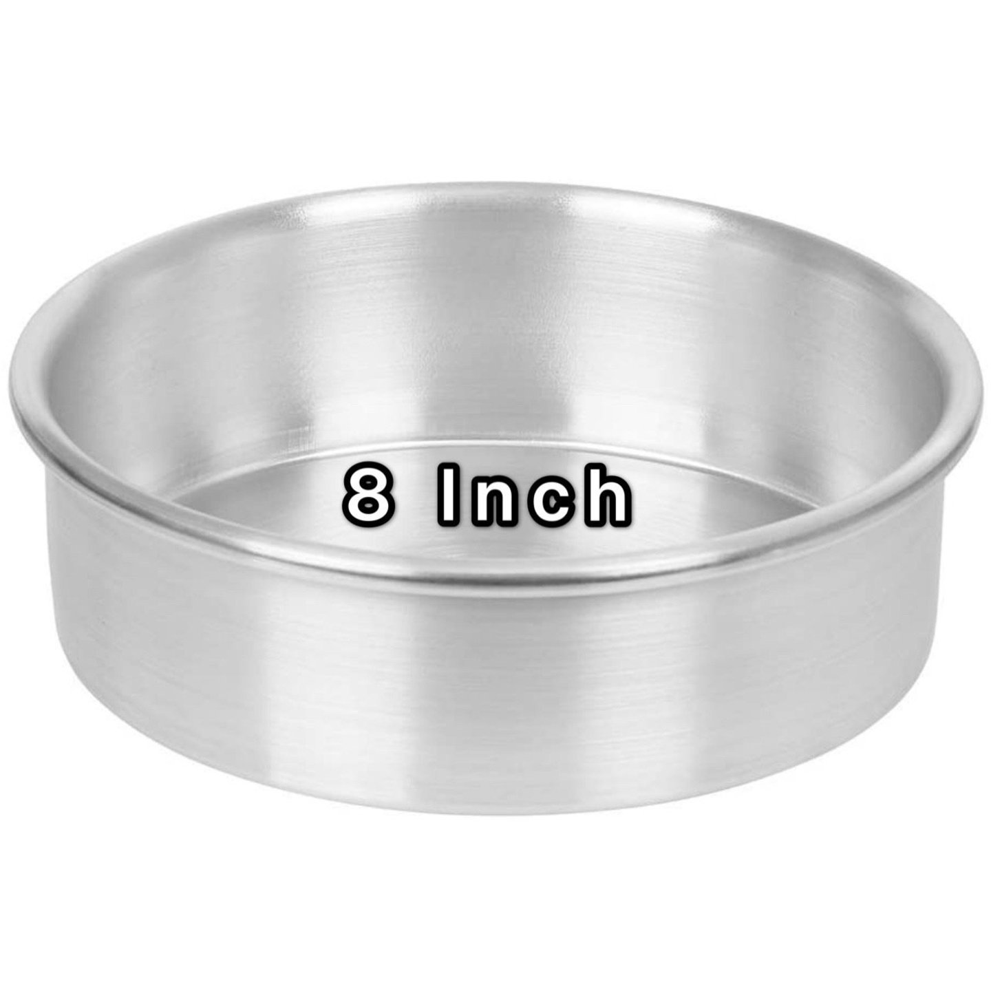 Round Aluminum Cake Mould 8" Inch diameter x 3" Inch Height