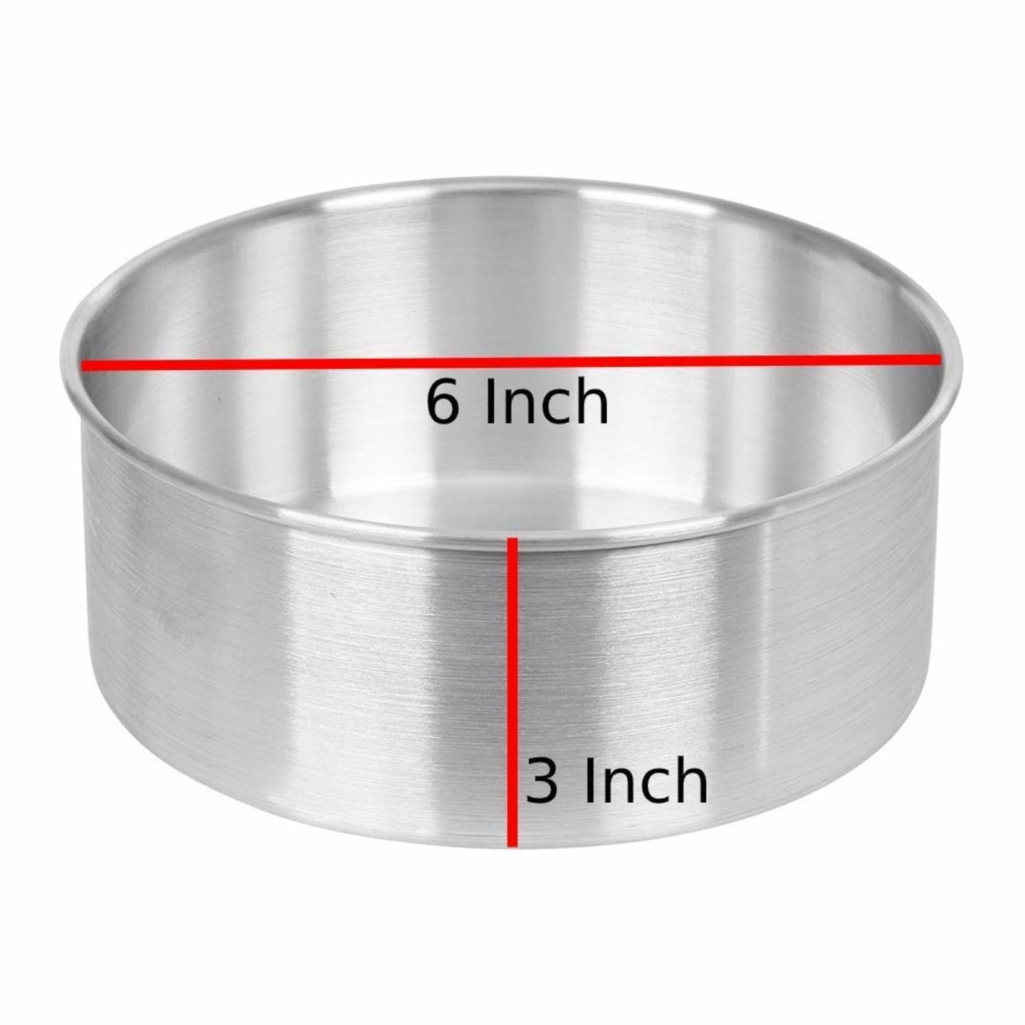 Aluminum Baking Round Cake Pan Mould for Microwave Oven - 6 Inch diameter x 3 Inch Height