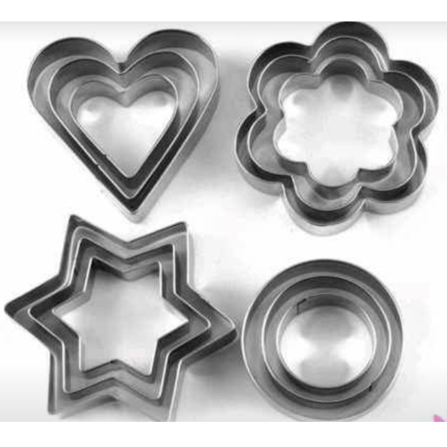 Cookie Cutters Shapes Baking Set Flower Round Heart Star Shape Biscuit Stainless Steel Metal Molds Cutters for Kitchen Baking Halloween Christmas Small Cookie Cutters